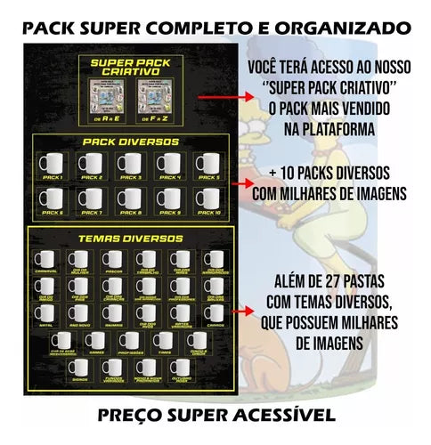 Super Pack Arte Canecas Estampas Sublimação + De 25000 Artes